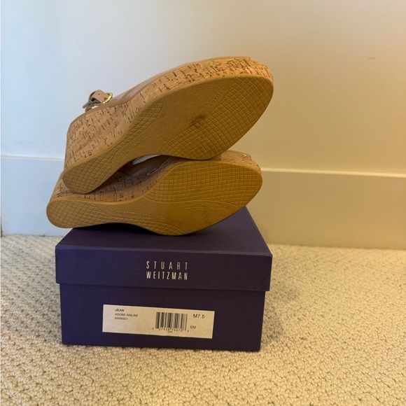 Stuart Weitzman Nude Patent Wedge Sandals - Picture 2 of 2